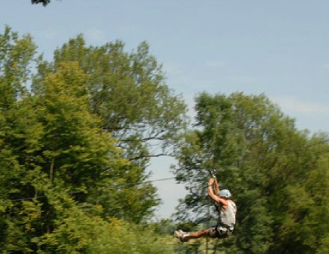 Large zip line in the park 